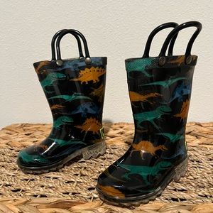 WESTERN CHIEF Kids Toddler Dinosaur Light-Up Rainboots Size 5